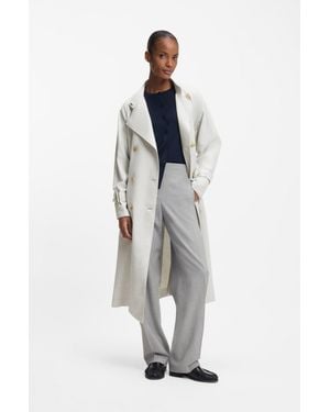 BOSS Silver Women's Formal Coats Size 4 - White