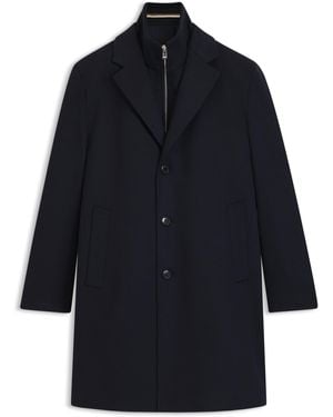 BOSS Regular-Fit Mantel Aus Wolle Mit Kaschmir Und Herausnehmbarer Weste - Blau