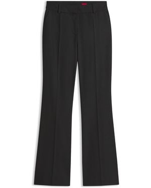 HUGO Slim-Fit Bootcut-Hose Mit Nadelstreifen - Schwarz