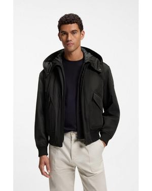 BOSS Water-Repellent Jacket With Detachable Hooded Bib - Black