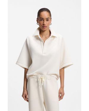 BOSS Loose-Fit Polo Sweatshirt - White