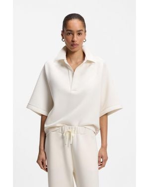 BOSS Loose-Fit Polo Sweatshirt - White