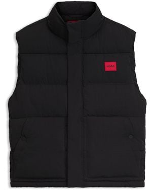 HUGO Chaleco Acolchado Ligero Con Detalle De Logo En Rojo - Negro