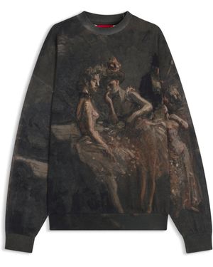 HUGO X Apoh Oversized-Fit Sweatshirt With Ballerina Print - Black
