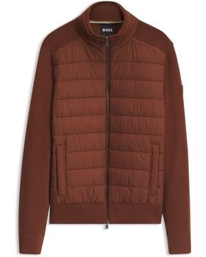 BOSS Veste Avec Devant Matelassé - Marron