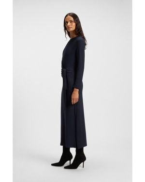 BOSS Stretch-Jersey Dress With Knotted Waist Detail - Blue