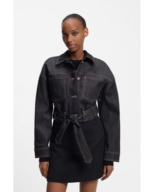 HUGO Cropped Jacket - Black