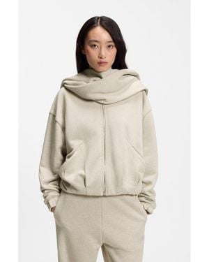 BOSS Loose-Fit Zip-Up Sweatshirt - Natural