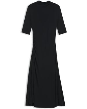 BOSS Jurk Van Matte Jersey Met Details - Zwart