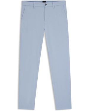BOSS Tapered-Fit Satijnen Chino Van Stretchkatoen - Blauw