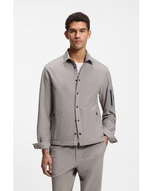 BOSS Light Gray Men's Casual Shirts Size M