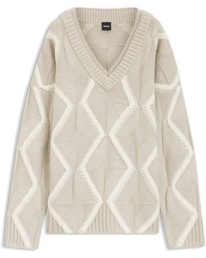 BOSS Relaxed-Fit Sweater - Natural