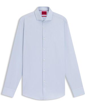 HUGO Gemakkelijk Te Strijken Slim-Fit Overhemd Van Katoenen Twill - Blauw