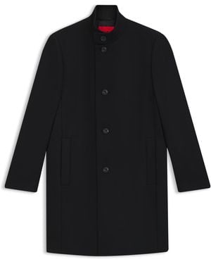 HUGO Regular-Fit Mantel Aus Woll-Mix - Schwarz