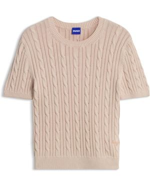 HUGO Jersey De Punto Trenzado En Algodón - Neutro