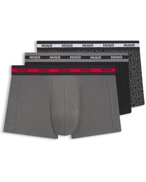 HUGO Three-Pack Of Trunks - Grey