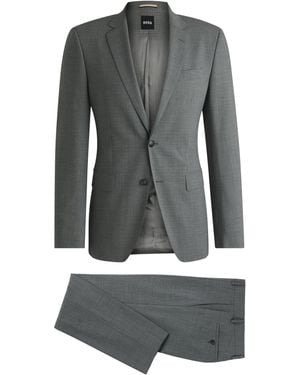 BOSS Slim-Fit Pak Van Stretchmateriaal Met Microdessin - Grijs