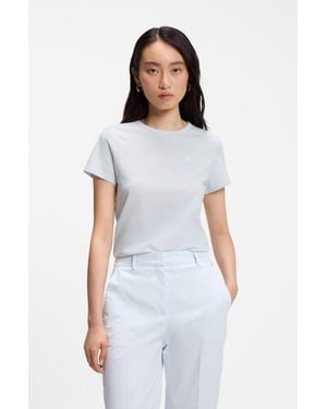 BOSS Light Blue Women's T-shirts Size L - White