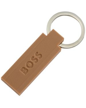 BOSS Logo Key Ring - Brown
