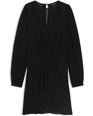 BOSS Gepunktetes Kleid Mit Drapierungen - Schwarz