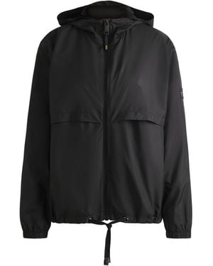 BOSS Equestrian Waterproof Rain Jacket With Double B Monogram Motif - Black