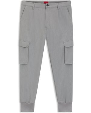 HUGO Tapered-Fit Hose Aus Stretch-Gabardine - Grau