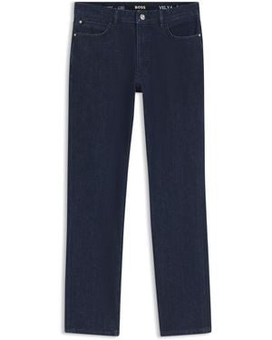 BOSS Vaqueros Regular Fit Tobilleros De Campana En Tejido Vaquero Elástico - Azul