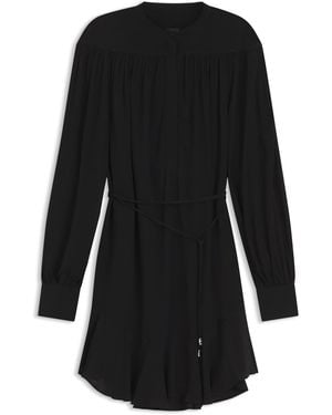 BOSS Vestido Camisero En Crepé De China - Negro