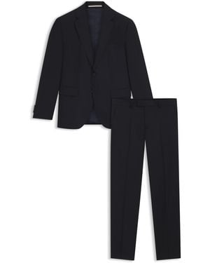 BOSS Regular-Fit Anzug Aus Stretch-Wolle Mit Dezentem Muster - Schwarz