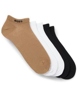 BOSS Five-Pack Of Soft Combed-Cotton Ankle Socks - Multicolour
