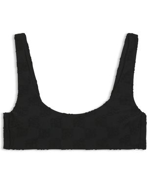 HUGO Top De Bikini De Felpa Elástica Con Logos Apilados - Negro
