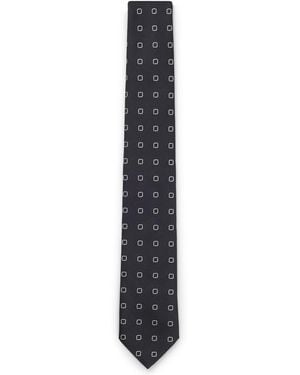 BOSS Krawatte Aus Seiden-Mix Mit Jacquard-Muster - Weiß