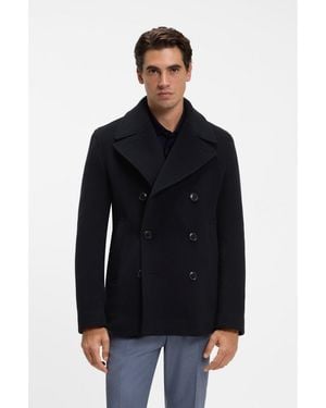 BOSS Slim-Fit Double-Breasted Coat - Black
