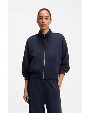 BOSS Relaxed-Fit Sweatshirt With Piping Details - Blue