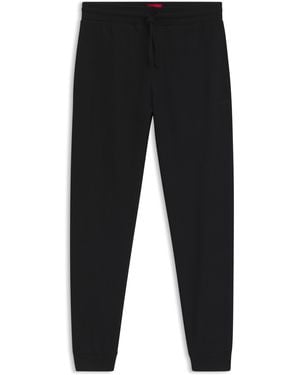 HUGO Pyjamabroek Met Logostiksel Van Een Katoenmix - Zwart