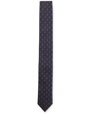 HUGO Silk Tie With Jacquard Pattern - Blue