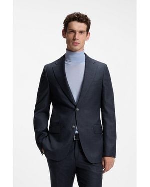 BOSS Patterned Slim-Fit Blazer - Blue