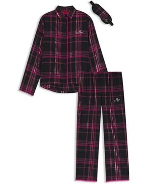 HUGO Pyjama Met Bijpassend Oogmasker - Zwart