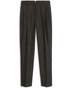 BOSS Broek Met Smal Toelopende Pijpen Van Een Wolmix - Grijs