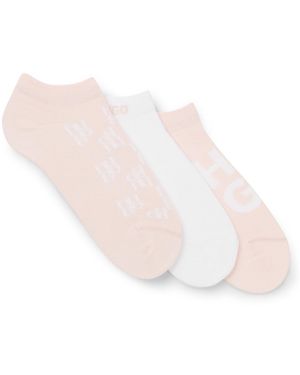 HUGO Three-Pack Of Ankle-Length Socks With Logo Details - Natural