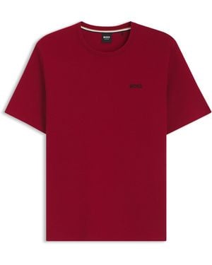 BOSS Maglia Del Pigiama Con Lavorazione A Nido D'Ape - Rosso