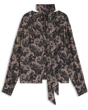 BOSS Maatblouse Met Print Van Metallic Garen - Zwart