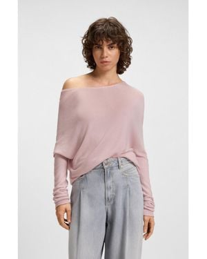 BOSS Seamless Jumper With Embroidered Logo - Pink