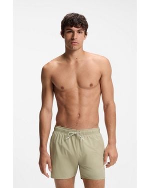 BOSS Swim Shorts With Signature Stripe And Logo - Green