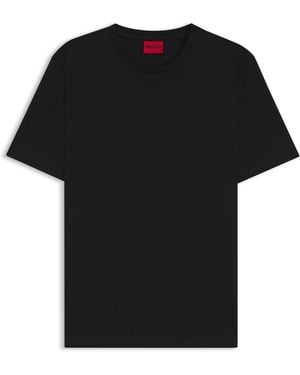 HUGO Camiseta Slim Fit De Algodón Mercerizado - Negro