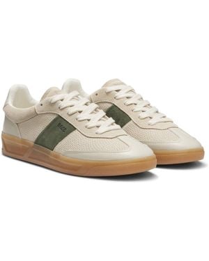 BOSS Baskets En Cuir Et Cuir Suédé - Blanc
