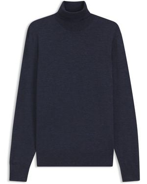 BOSS Rollkragenpullover Aus Extrafeiner Merinowolle - Blau