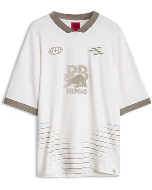 HUGO X Rb T-Shirt Met Strepen En Stiermotief - Wit