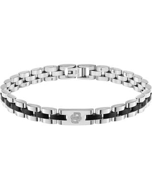 BOSS Armband Met Double B-Monogram En Zwarte Details - Wit
