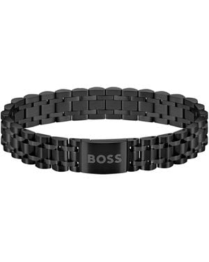 BOSS Steel Cuff With Magnetic Logo Closure - Black